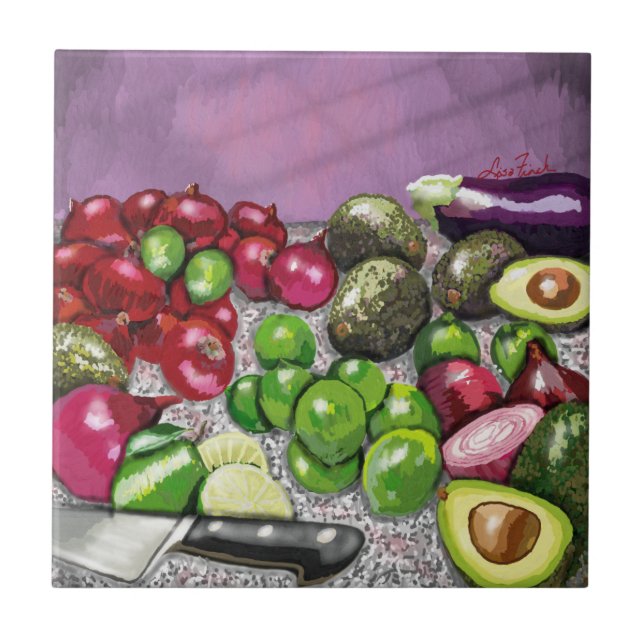 Azulejo De Cerâmica "A preparação do chef" ainda vive (Frente)