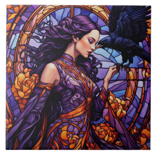 Azulejo De Cerâmica A Princesa e o Raven