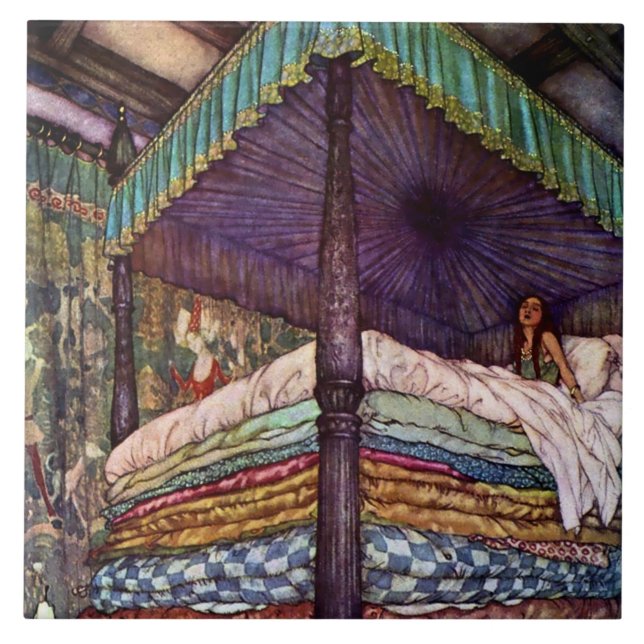 Azulejo De Cerâmica "A Princesa Real" por Edmund Dulac (Frente)