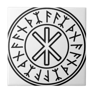 Azulejo De Cerâmica A proteção No.2 de Odin (preto)