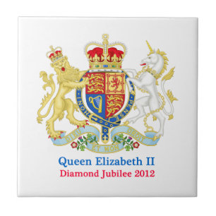 Azulejo De Cerâmica A Rainha Diamante Jubileu Crest