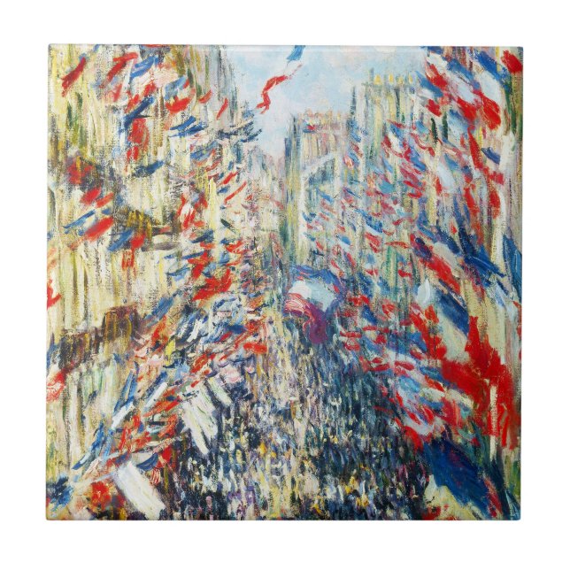 Azulejo De Cerâmica A rua Montorgueil, Paris, festival de junho (Frente)