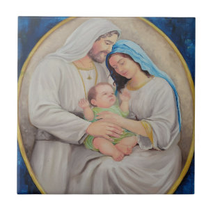Azulejo De Cerâmica A Sagrada Família: Retrato do Amor Divino