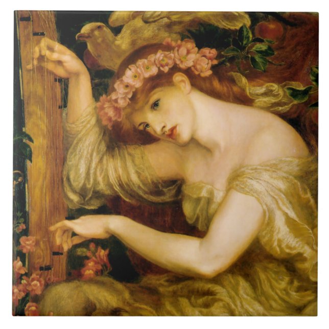 Azulejo De Cerâmica A Sea Spell (por Dante Gabriel Rossetti) (Frente)