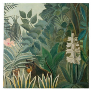 Azulejo De Cerâmica A Selva equatorial, 1909 (óleo em canvas)