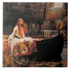 Azulejo De Cerâmica A Senhora de Shalott (Beleza Medieval)