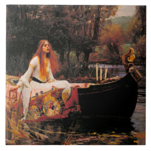 Azulejo De Cerâmica A Senhora de Shalott (Beleza Medieval)