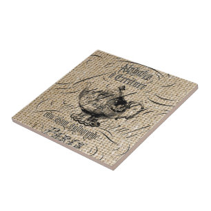 Azulejo De Cerâmica a serapilheira francesa do país scripts o tea