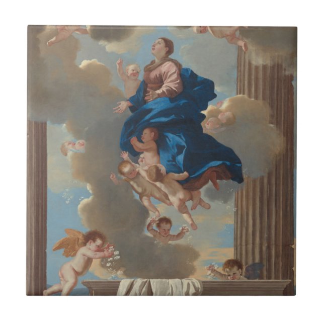 Azulejo De Cerâmica A suposição do Virgin (Frente)