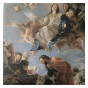 Azulejo De Cerâmica A suposição do Virgin, 1673 (óleo em canvas)