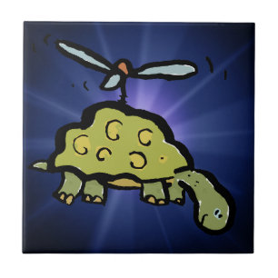 Azulejo De Cerâmica a tartaruga helicóptero