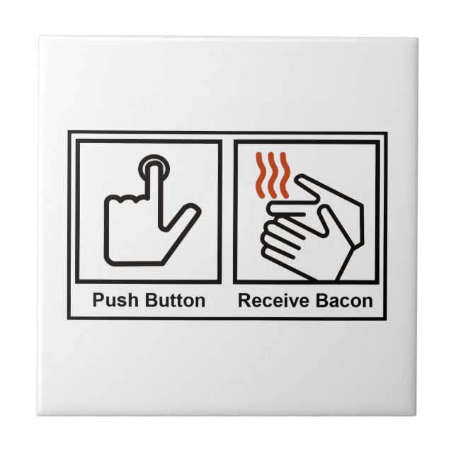 Azulejo De Cerâmica A tecla, recebe o bacon (Frente)