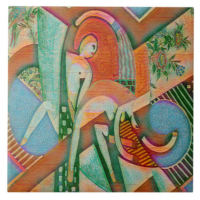 Azulejo De Cerâmica A Tempestade – Caos Abstrato em Flor (Frente)