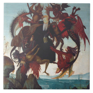 Azulejo De Cerâmica A Tentação de Santo Antônio por Michelangelo