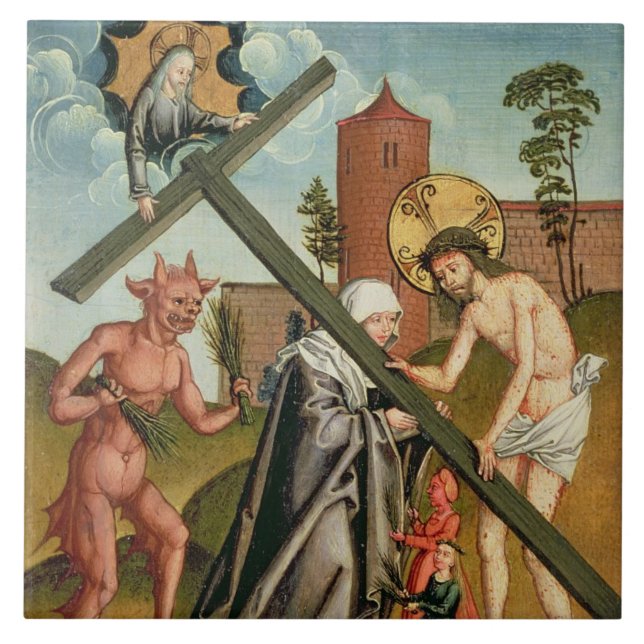 Azulejo De Cerâmica A tentação de um santo (Frente)