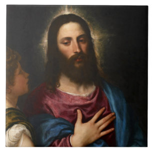 Azulejo De Cerâmica A tentação do Cristo, Ticiano