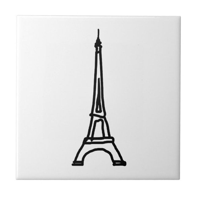 Azulejo De Cerâmica A Torre Eiffel / França (Frente)