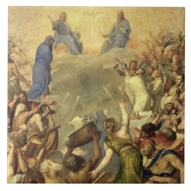 Azulejo De Cerâmica A trindade santamente, 1553/54 (óleo em canvas) (Frente)