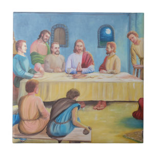 Azulejo De Cerâmica A Última Ceia: Jesus e os Discípulos