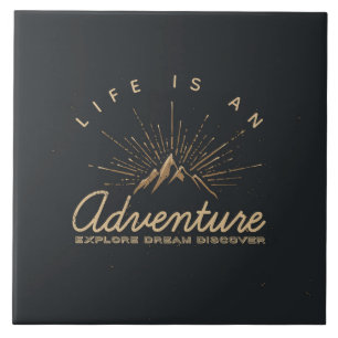 Azulejo De Cerâmica A vida é uma descoberta de sonho do Adventure Expl