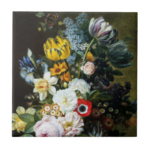 Azulejo De Cerâmica A Vida Estática com a Pintura das Flores