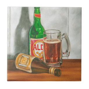 Azulejo De Cerâmica A Vida Estática com Cerveja por Jennifer Goldberg