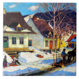 Azulejo De Cerâmica A Vila do Quebec, por Clarence Gagnon