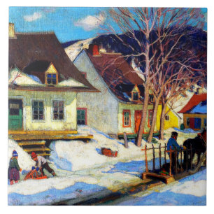 Azulejo De Cerâmica A Vila do Quebec, por Clarence Gagnon