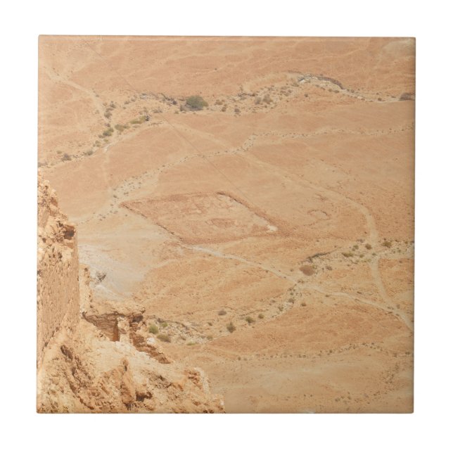Azulejo De Cerâmica A Vista De Masada (Frente)