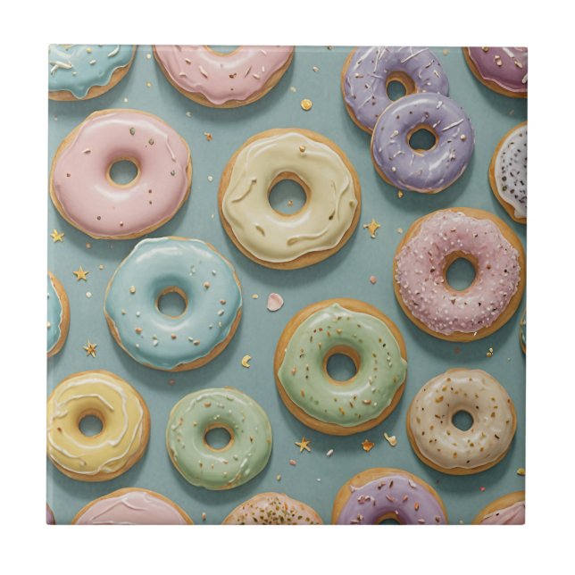 Azulejo De Cerâmica A Whimsical Pastel Donut Dream (Frente)