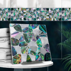 Azulejo De Cerâmica Abalone Shell and Pearl - Colagem de células N16