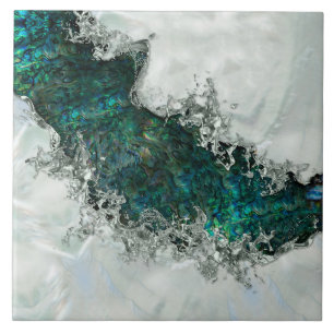 Azulejo De Cerâmica Abalone Shell Pearl e Prata 1