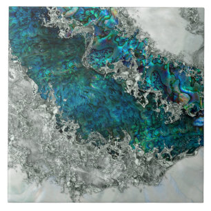 Azulejo De Cerâmica Abalone Shell Pearl e Prata 2