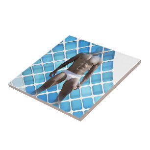 Azulejo De Cerâmica abdômen definido de homem musculoso da SlipperyJoe