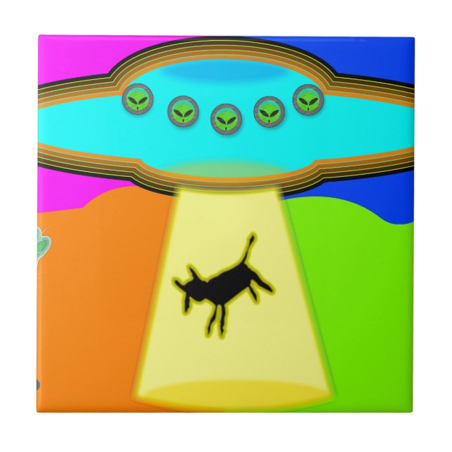 Azulejo De Cerâmica Abdução de alienígenas (Frente)