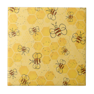 Azulejo De Cerâmica Abeja Zumbido Abelhas Mel Cute 