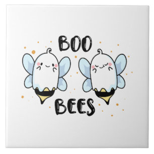 Azulejo De Cerâmica Abejas Fantasmas Lindas - Halloween Divertido em b