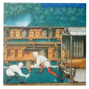 AZULEJO DE CERÂMICA ABELHA / APICULTOR APICULTURA MONOGRAMA