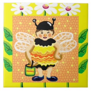 Azulejo De Cerâmica abelha feliz