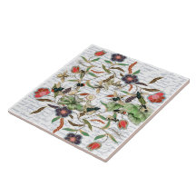 Abelhas e Flores Francesas Modernas Vintage