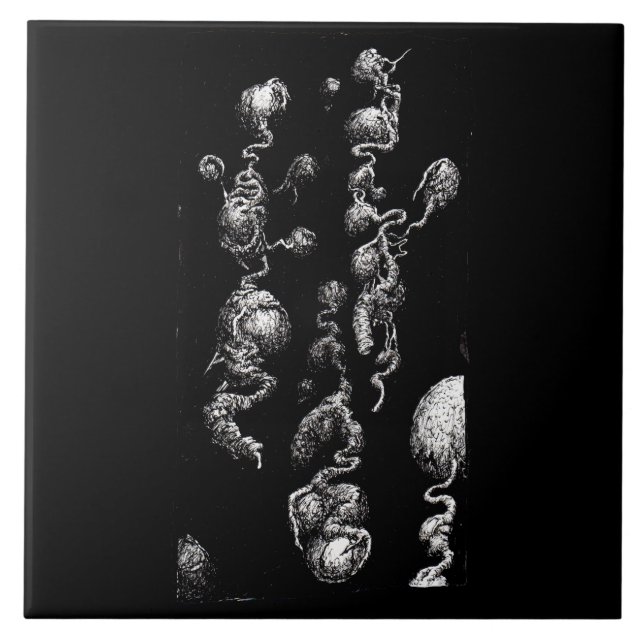 Azulejo De Cerâmica Aberrações orgânicas flutuantes (Frente)