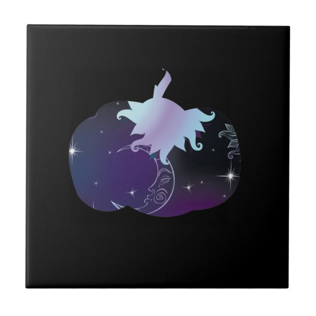 Azulejo De Cerâmica Abóbora Azul Escuro (Frente)