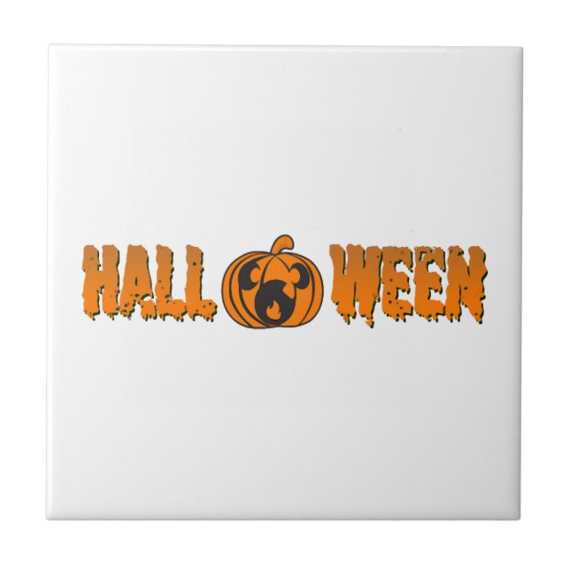 Azulejo De Cerâmica Abóbora de Halloween                         (Frente)