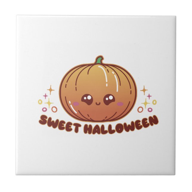 Azulejo De Cerâmica abóbora de Halloween (Frente)