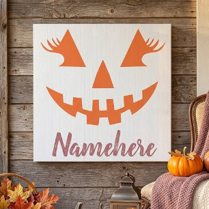 Azulejo De Cerâmica Abóbora de Halloween Personalizada Feminina Jack O