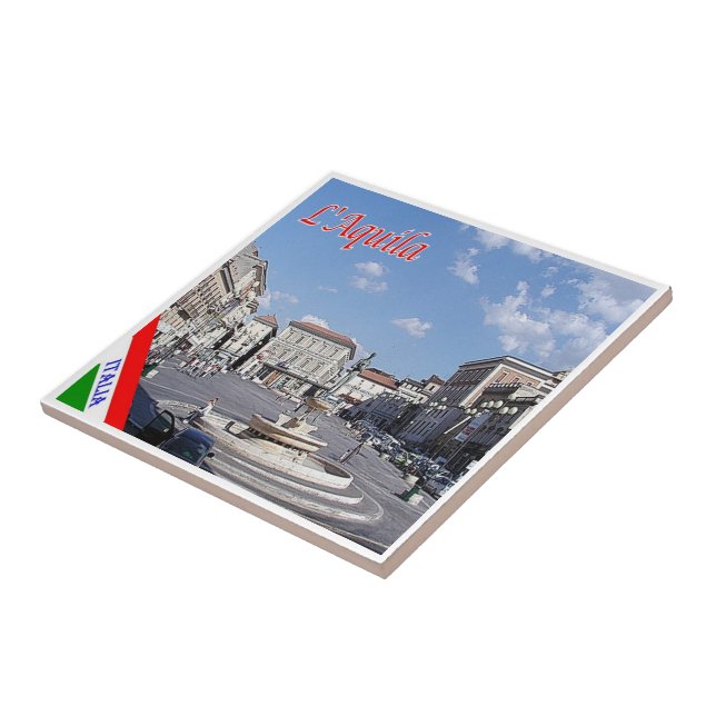 Azulejo De Cerâmica ABR012 L' AQUILA, Abruzzo, Itália, (Lateral)