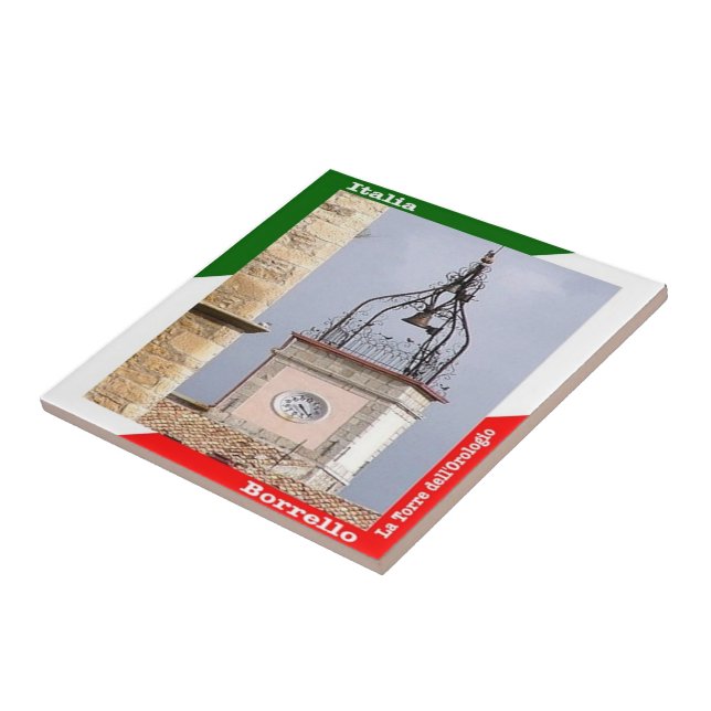 Azulejo De Cerâmica ABR017 BORRELLO, A Torre de Relógio, (Lateral)