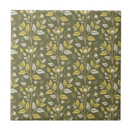 Azulejo De Cerâmica Abraçar a Natureza com Padrões Florais Elegantes