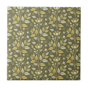Azulejo De Cerâmica Abraçar a Natureza com Padrões Florais Elegantes