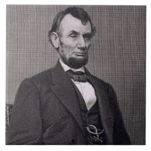 Azulejo De Cerâmica Abraham Lincoln, gravado de uma fotografia vai